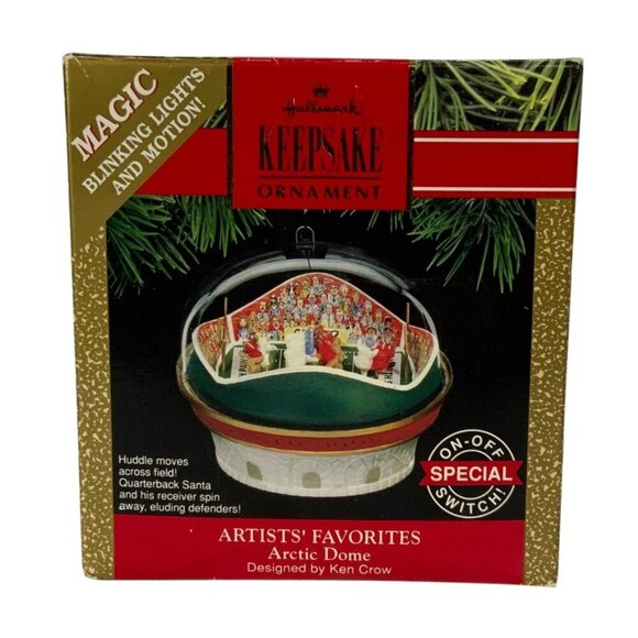 Vintage Hallmark Keepsake Arctic Dome Magic Christmas Ornament 1991 Lights Motio - Picture 7 of 8